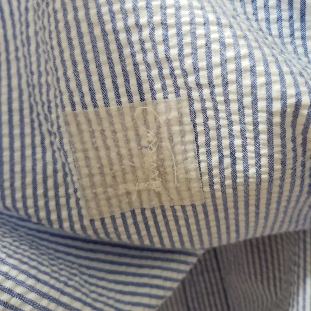Ralph Lauren shirt Large 16/18 seersucker striped button down polo preppy cotton